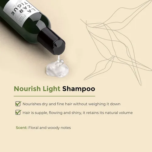 Vista 3 de Lazartigue Champú Nourish Light, enriquecido con aceite de soja, nutrición ligera para cabello seco y fino, vegano, sin sulfatos ni silicona, 8.4