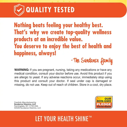 Vista 5 de Sundance Complejo de vitamina B con B-12 60 tabletas Alta potencia Suplemento vegetariano, sin OMG y sin gluten