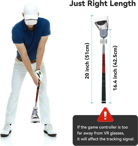 Vista 4 de DGPCT VR Golf Club for Oculus Quest 2, 1 1 Sleeve Quest 2 Controller, Vr Golf Handle Compatible with Meta Golf Game, VR Golf Club Attachment