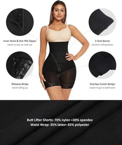 Vista 3 de FeelinGirl Faja moldeadora para mujer con control de abdomen, levantador de glúteos, moldeador de cuerpo, pantalones cortos más delgados con cintura