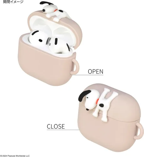 Vista 3 de Gourmandies SNGG-116B Peanuts Snoopy AirPods 4 - Funda de silicona para colgar