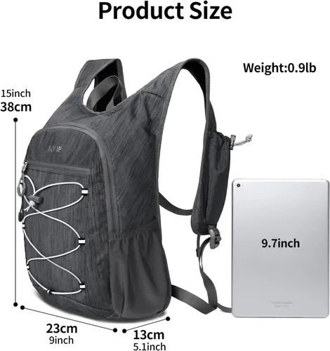 Vista 5 de BOVIP Mochila de senderismo de 20L Mochila de senderismo plegable ligera Mochila de viaje pequeño al aire libre Bolsa de hombro plegable Negro