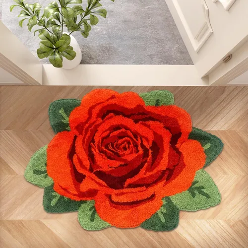 Vista 31 de USTIDE Tapete de baño de rosa esponjoso de 23.6 x 35.4 pulgadas, tapete de baño antideslizante para baño, cocina, sala de estar o dormitorio
