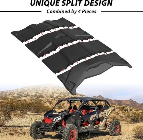 Vista 3 de SAUTVS Cubierta rígida para techo deportivo Can-Am Maverick X3, 4 piezas combinadas de techo duro para accesorios Can Am Maverick X3 MAX 2017-2025