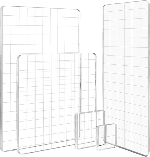 Vista 11 de Briartw Kit de bloques de sello de acrílico transparente con líneas de rejilla, 3 piezas de bloque de sello acrílico, juego de herramientas de 3