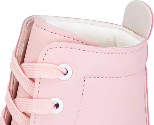 Vista 6 de YYW Patines para niñas y mujeres, fantásticos patines de piel sintética rosa y morado con luz para niños y jóvenes, para interiores y exteriores