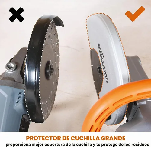 Vista 9 de Evolution R230DCT Sierra eléctrica para hormigón de 9 pulgadas Hoja de mampostería de diamante incluida Motor de 15 A Profundidad de corte