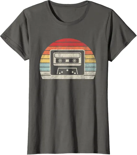 Vista 7 de Retro Cassette Tape 80s 90s Nostalgia T-Shirt Negro