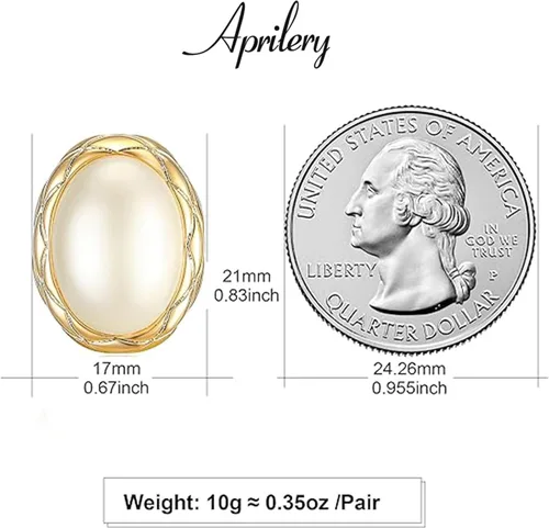 Vista 4 de Aretes de perlas chapados en oro de 18 quilates para mujer, aretes de perlas blancas de moda, accesorios de joyería, regalos para ella