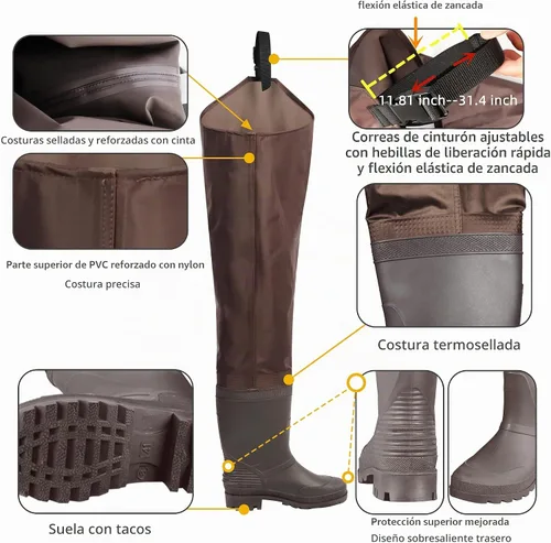 Vista 2 de GREENWATER Hip Waders for Men Women, Lightweight Fishing Hip Boots