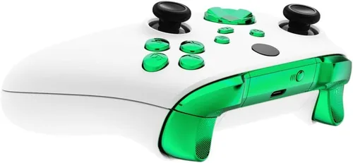 Vista 6 de eXtremeRate Botones de repuesto para controlador inalámbrico Xbox Core, verde cromado brillante personalizado LB RB LT RT parachoques Trigers Dpad