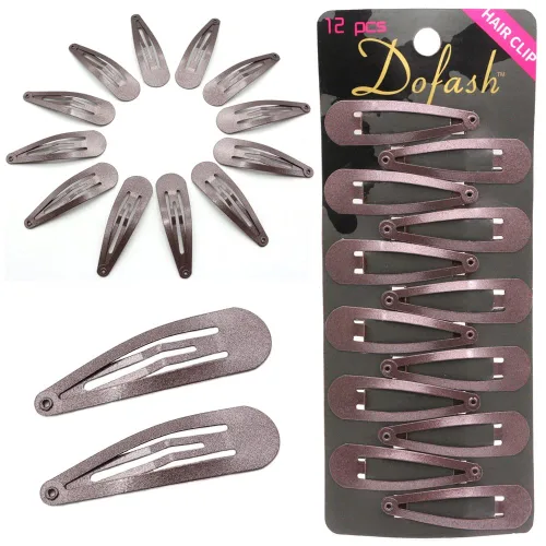 Vista 7 de Dofash 12 pinzas para el pelo a presión para mujer, antideslizantes y de metal, clips pequeños de 2.0 in de 2 pulgadas para cabello fino y fino