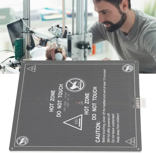 Vista 4 de Placa de cama caliente Impresora 3D de aluminio Reemplazo de estera calentada 12 V 120 W para A8 A6 con alambre Impresora 3D Placa de cama caliente