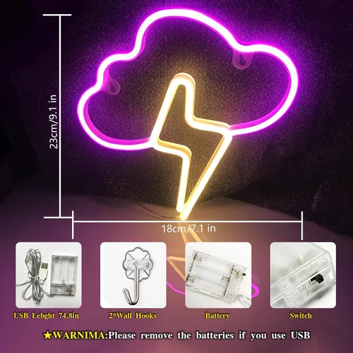 Vista 133 de Letrero de neón de amor para dormitorio, USB o batería, luz de neón para pared, luz de neón LED como letreros de pared de neón para niñas, letrero
