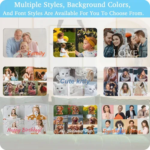 Vista 4 de Tapete personalizado para puerta con imagen, logotipo, nombre, texto, antideslizante, lavable, rectangular, personalizable con estampado, tapete