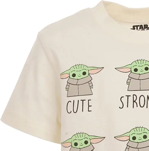 Vista 7 de STAR WARS The Mandalorian The Child - Conjunto de camiseta atlética y pantalones cortos de malla para bebés a niños grandes