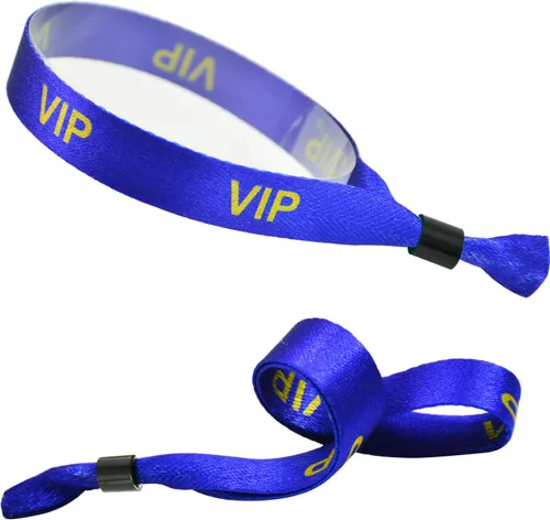Vista 11 de 100 pulseras de tela VIP para eventos, pulseras de tela desechables RPET (negro)