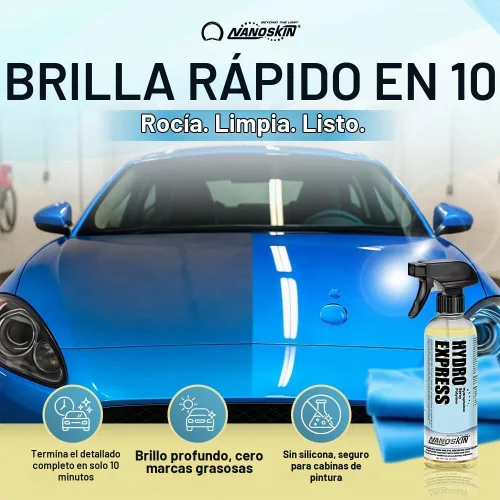 Vista 2 de Nanoskin Hydro Express hidrofóbicos Spray de polímero Añade brillo y brillo, fórmula avanzada, brillo duradero, brillo mejorado, rendimiento sin