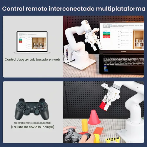 Vista 7 de Yahboom Jetson Nano - Brazo robot colaborativo de 4 GB ROS programable OpenCV para ingenieros mecánicos, 7Dof con pinza adaptativa