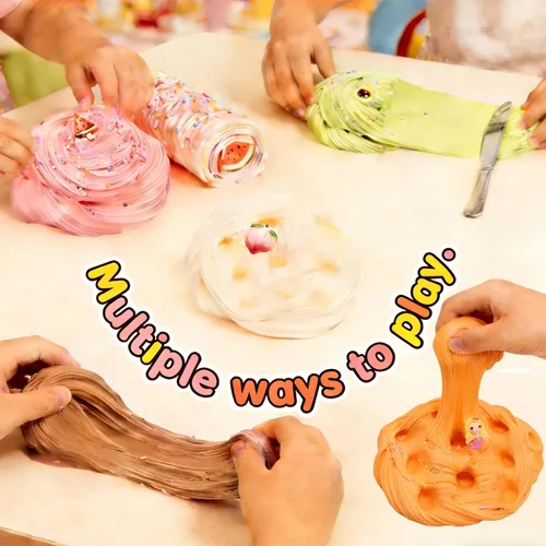 Vista 3 de Paquete de 13 unidades de slime de mantequilla para niñas, juguete para aliviar el estrés para niños, recuerdos de fiesta, elástico y antiadherente
