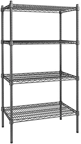 Vista 341 de Kit de 4 estantes de epoxi verde NSF de 21 x 72 pulgadas con postes de 86 pulgadas, estantería de almacenamiento resistente, kit de estantería