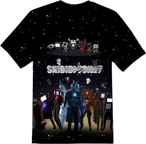 Vista 2 de Camisetas de juego para niños, camiseta de manga corta con impresión 3D para niños, camiseta de moda para adolescentes para niños y niñas
