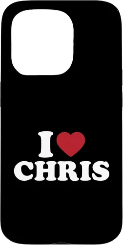 Vista 14 de Funda con corazón rojo para iPhone 16 I Love Chris, I Heart Chris