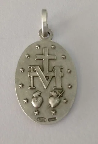Vista 3 de PLATA DE LEY 925 "LA MEDALLA MIRACULOSA" - LA ORIGINAL - 100% HECHO EN ITALIA - MEDALLAS DE LOS SANTOS PATRÓN, Plata esterlina, No es una piedra