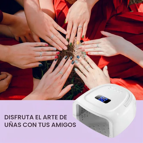 Vista 7 de Lámpara de uñas LED UV inalámbrica, secadora de uñas recargable de 60 W, luz de curado de esmalte de uñas para manicura con sensor automático y 4