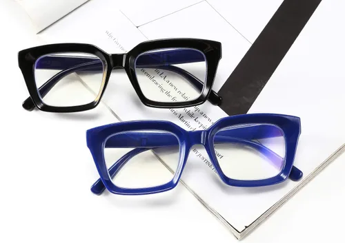 Vista 6 de FEISEDY Gafas de lectura retro cuadradas con bloqueo de luz azul, antirreflejos, para fatiga digital, modelo B2479