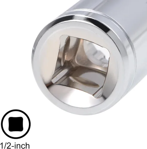 Vista 4 de uxcell 1/2-inch Drive E13 Universal Spline Socket poco profundo 12 puntos Cr-V Acero 2 Pcs