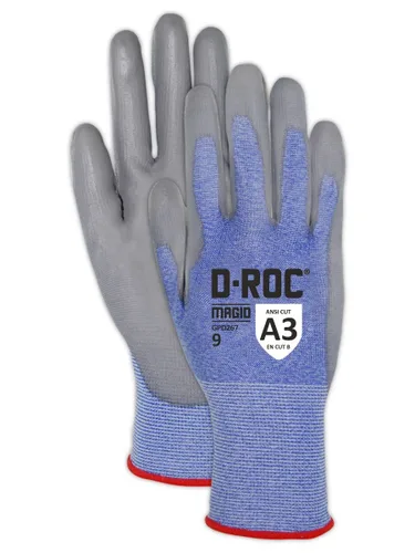 Vista 6 de MAGID D-ROC ANSI A3 GPD267 - Guantes de trabajo con revestimiento de poliuretano compatibles con pantalla táctil, 1 par, tamaño 6/XS, GPD267
