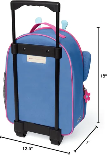 Vista 6 de Skip Hop Equipaje infantil con ruedas, zoológico, mariposa (paquete de 2)