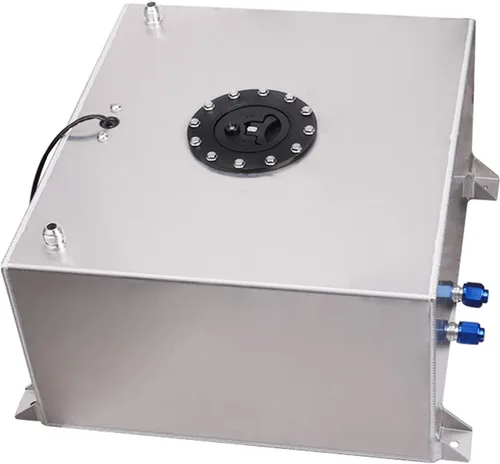 Vista 9 de Tanque universal de celda de combustible de 1 galón 4L con tapa y remitente de nivel de aluminio pulido plateado