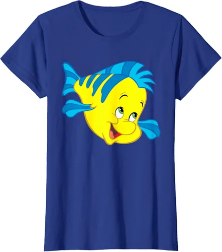 Vista 92 de Disney Camiseta de disfraz de cara grande de la Sirenita Flounder Sidekick