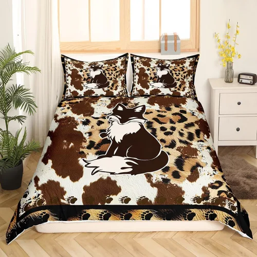 Vista 8 de Juego de funda de edredón de oso para niños, juego de ropa de cama de animales salvajes para niños, naturaleza, vida silvestre, oso, pájaro, juego