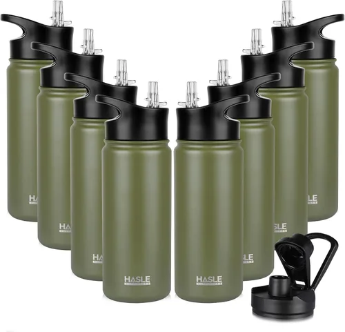 Vista 22 de HASLE OUTFITTERS Botella de agua aislada de 16 onzas para niños, botella de agua de acero inoxidable de doble pared al vacío, a prueba de fugas