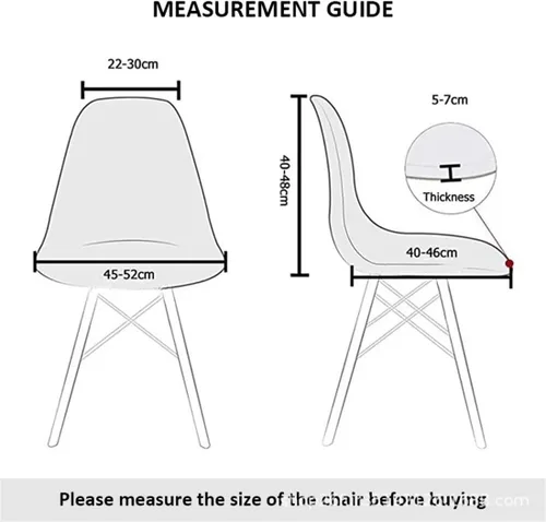 Vista 3 de Paquete de 4 fundas de elastano modernas de mediados de siglo, reutilizables, sin brazos, para sillas de comedor, para cocina, hogar, bar, hotel