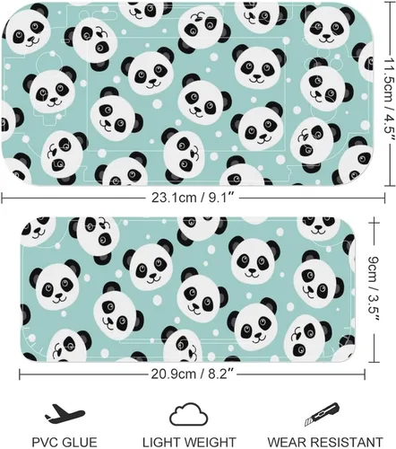 Vista 2 de Lindas calcomanías de panda de envoltura completa, calcomanías protectoras de placa frontal compatibles con Nintendo Switch