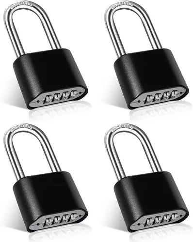 Vista 10 de Cadena resistente y cerradura de combinación para exteriores, cerradura de cadena de puerta con código, candado de grillete largo con cadena