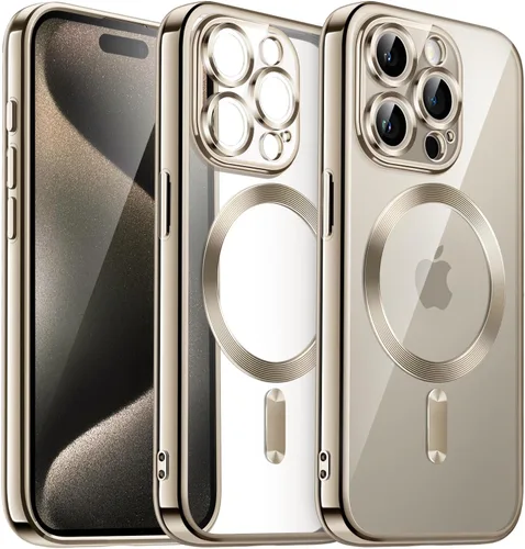 Vista 9 de JETech Funda magnética para iPhone 15 Pro de 6.1 pulgadas, protección completa de lente de cámara, compatible con carga inalámbrica MagSafe, funda