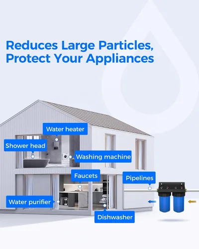Vista 7 de Waterdrop WF10F Whole House Water Filter, Iron Filter, Compatible with WHF21-FG, Reduces Iron & Manganese Filter Cartridge, 6 Months, 2 Pack