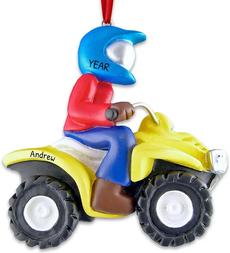 Vista 5 de Adorno de Navidad personalizado para motocicleta 2024 – Carreras de pista de tierra, bicicleta, decoración de vehículos, Papá Noel motorista