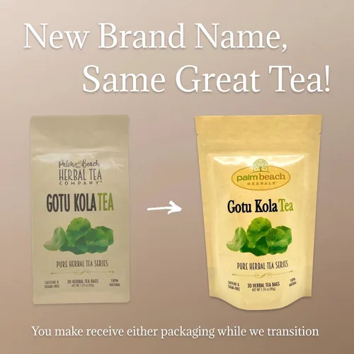 Vista 3 de Gotu Kola Tea - Serie de té de hierbas puro de Palm Beach Herbals (30 bolsas de té) 100% natural