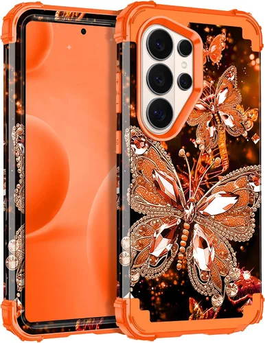Vista 47 de Miqala Funda para Galaxy S21 FE 5G, brilla en la oscuridad, tres capas, resistente, protección a prueba de golpes, parachoques de plástico