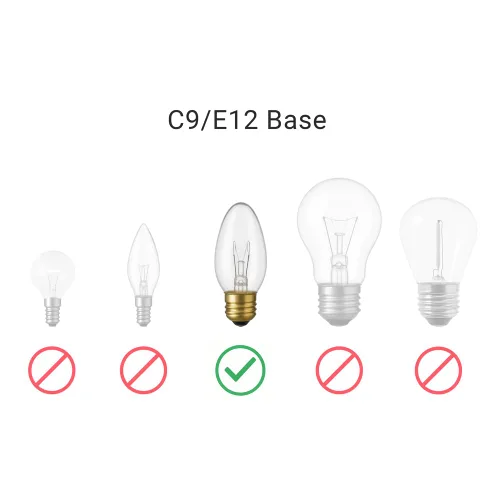 Vista 2 de Tapones de seguridad para casquillos de luz para luces de cadena, casquillos de luz empotrados y estándar (C9/E17, 5)