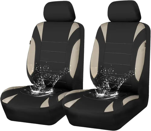 Vista 14 de Car Pass - Fundas impermeables de neopreno para asientos, juego completo negro de ajuste universal, fundas protectoras para interior de auto SUV