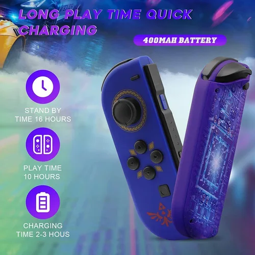 Vista 2 de Benicabaly Joycons for Switch, Joycons Controller Replacement Compatible with SwitchLiteOLED, LR Wireless Joy Con Controller Support Dual