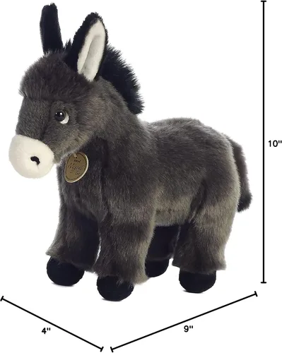 Vista 3 de Aurora® - Adorable burrito de peluche Miyoni®, detalle realista, compañía entrañable, gris, 11 pulgadas