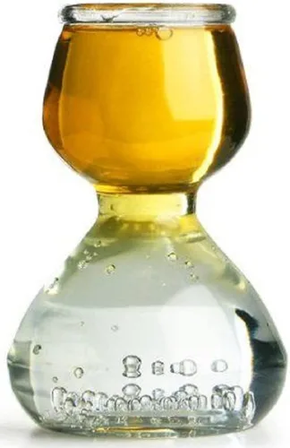 Vista 5 de QUAFFER Vaso de chupito de doble burbuja en capas de PLÁSTICO – Vaso de chupito transparente para chupitos suaves y sabrosos – Divertidos y únicos